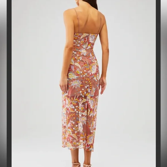 Elliatt Vespers Embellished Midi Dress - floral sequin - Size M - Picture 8 of 15